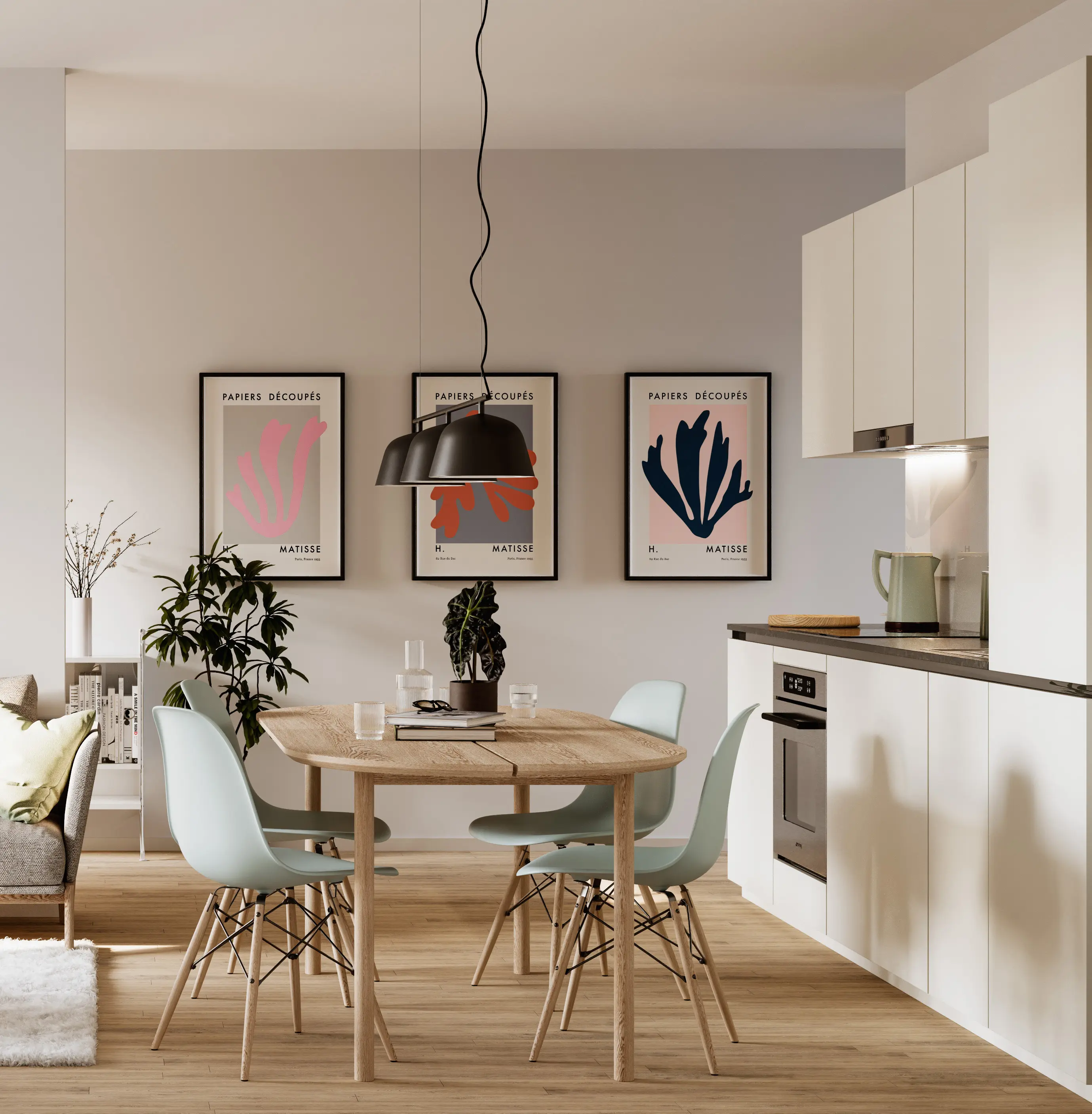 Helles Interieur einer Mietwohnung im Südtiroler Quartier mit Fokus auf Wohnqualität